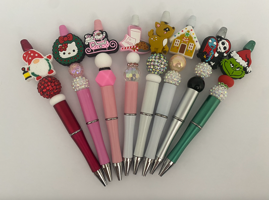 Christmas Themed Beadable Pens